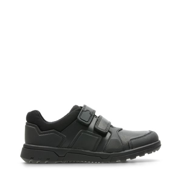 Clarks Boys Blake Street School Shoes Black | USA-5463802